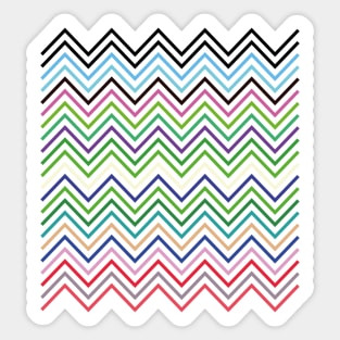 Random Color Pattern with Zig Zag Lines, random color Sticker